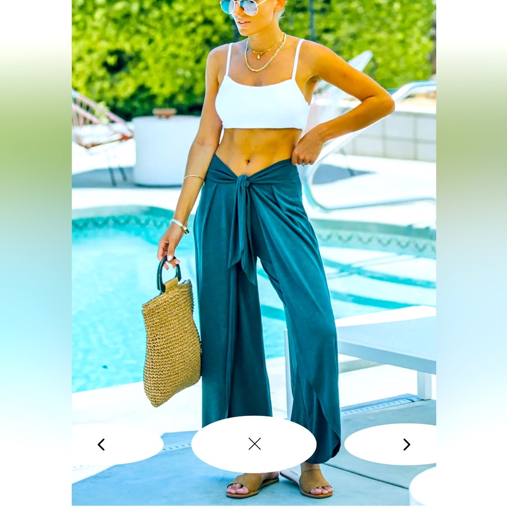 Grenada Tie Front Modal Blended Pants- XS